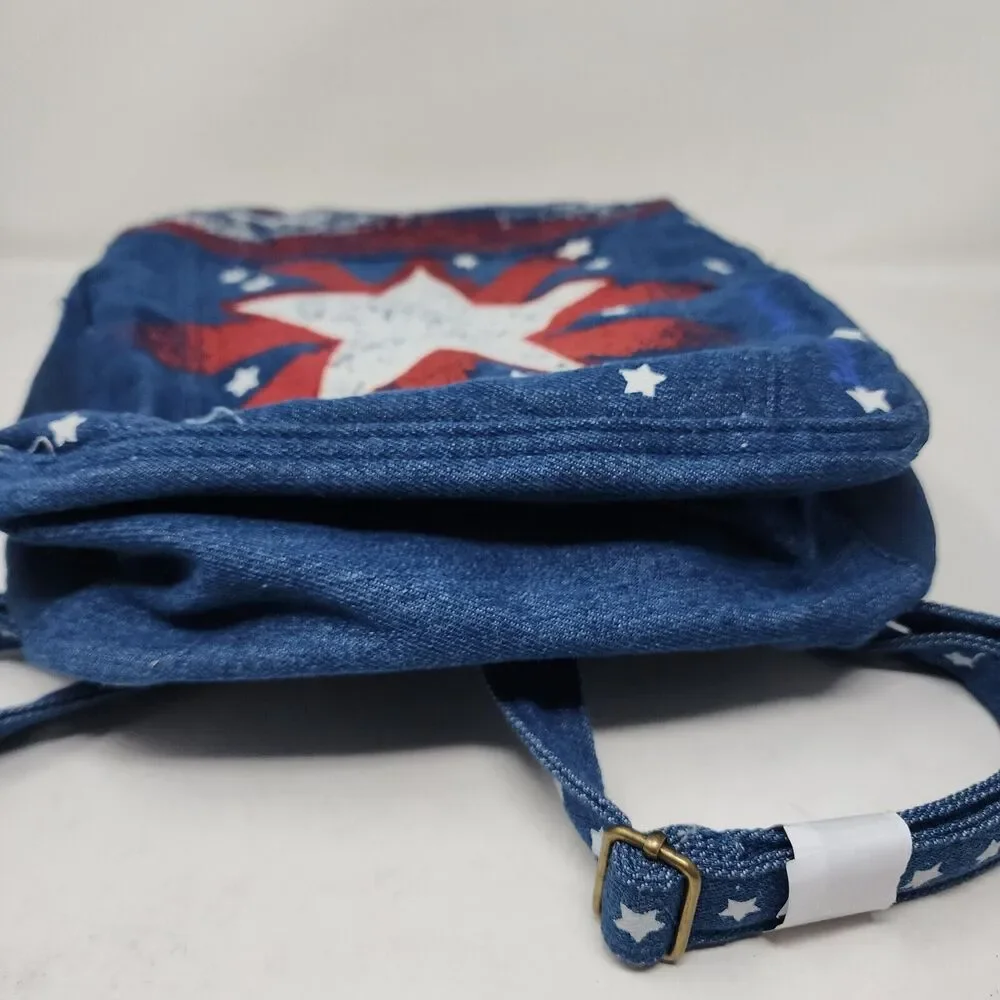 Disney Marvel America Chavez Denim Mini Backpack Multiverse Of Madness Pride Zip